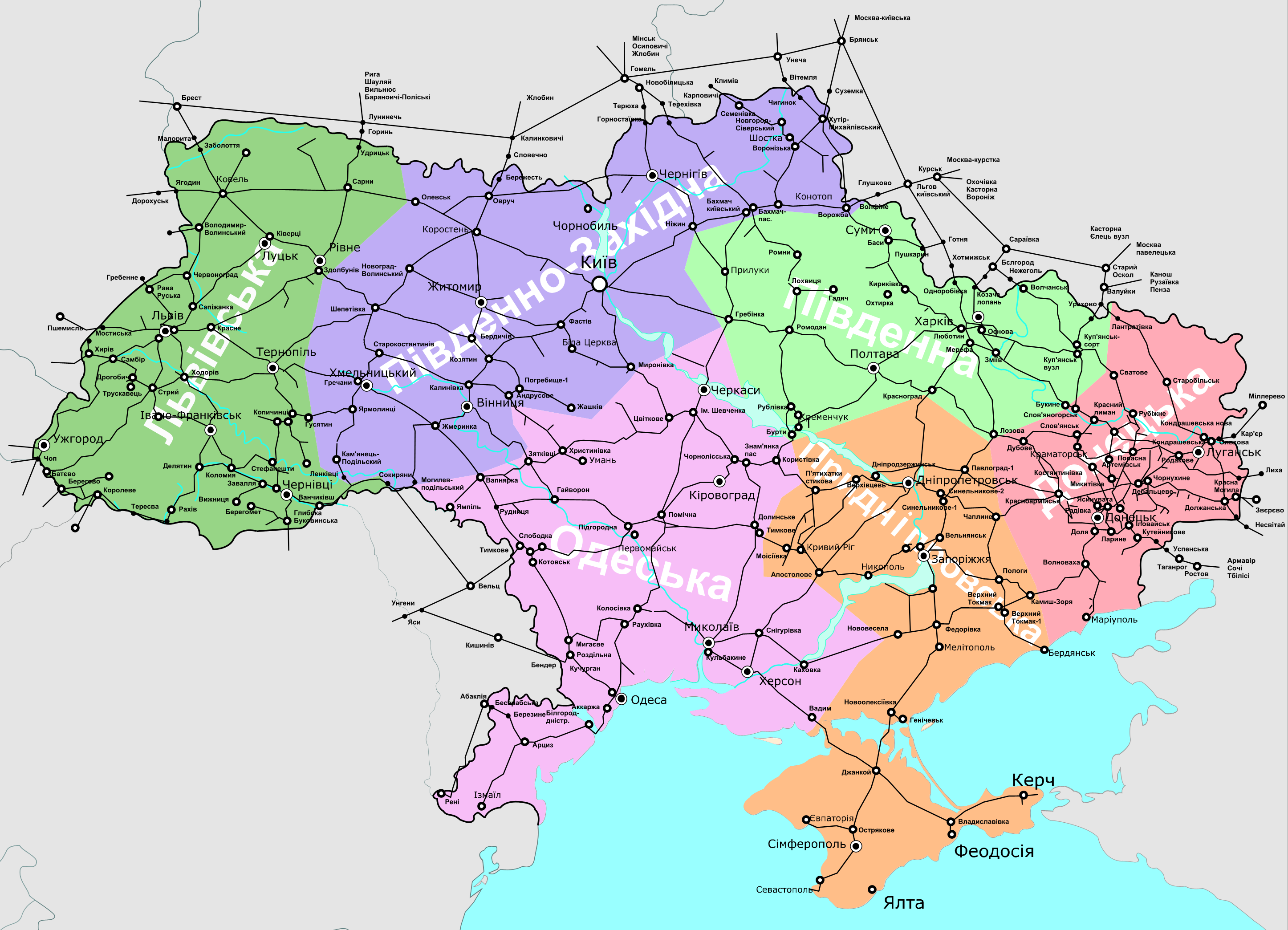 карта Укрзалізниця